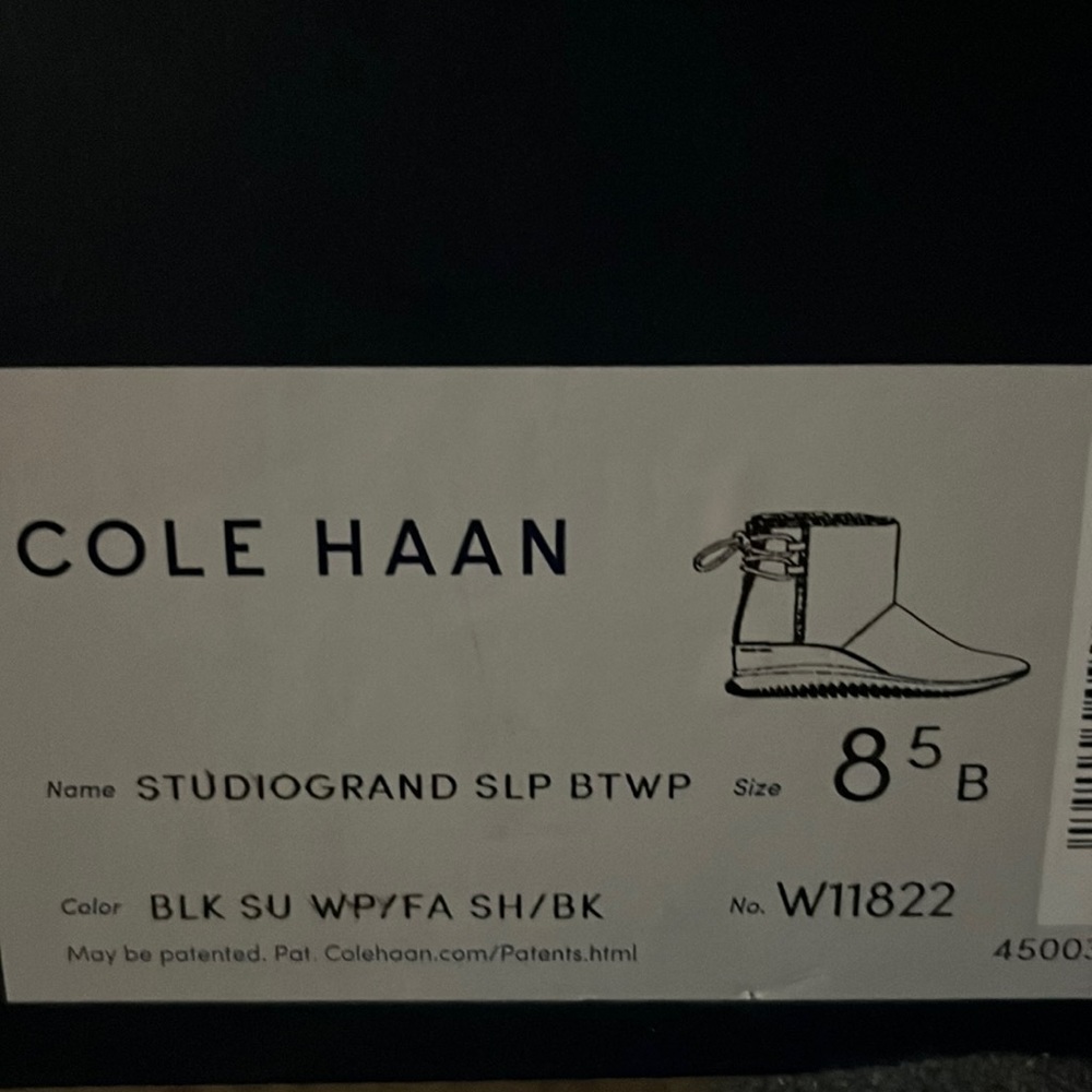 Brand new boots , waterproof by Cole Haan . Super comfortable. Great for winter!